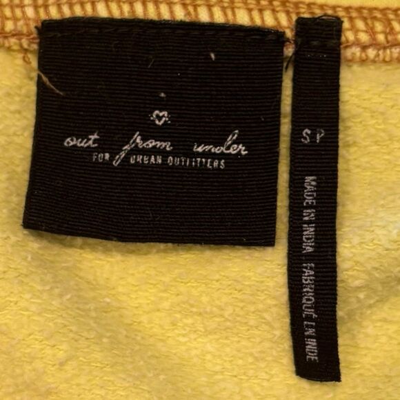 Out From Under Urban Outfitters Boho Quilted Half Zip Sweatshirt Yellow S Flawed - Picture 5 of 8